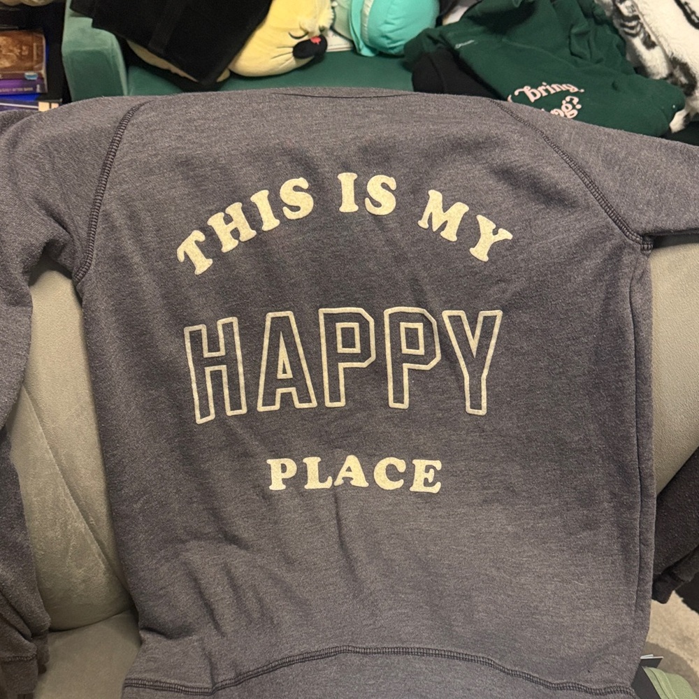 Junk Food Clothing Gray Sweatshirt - This Is My Happy Place